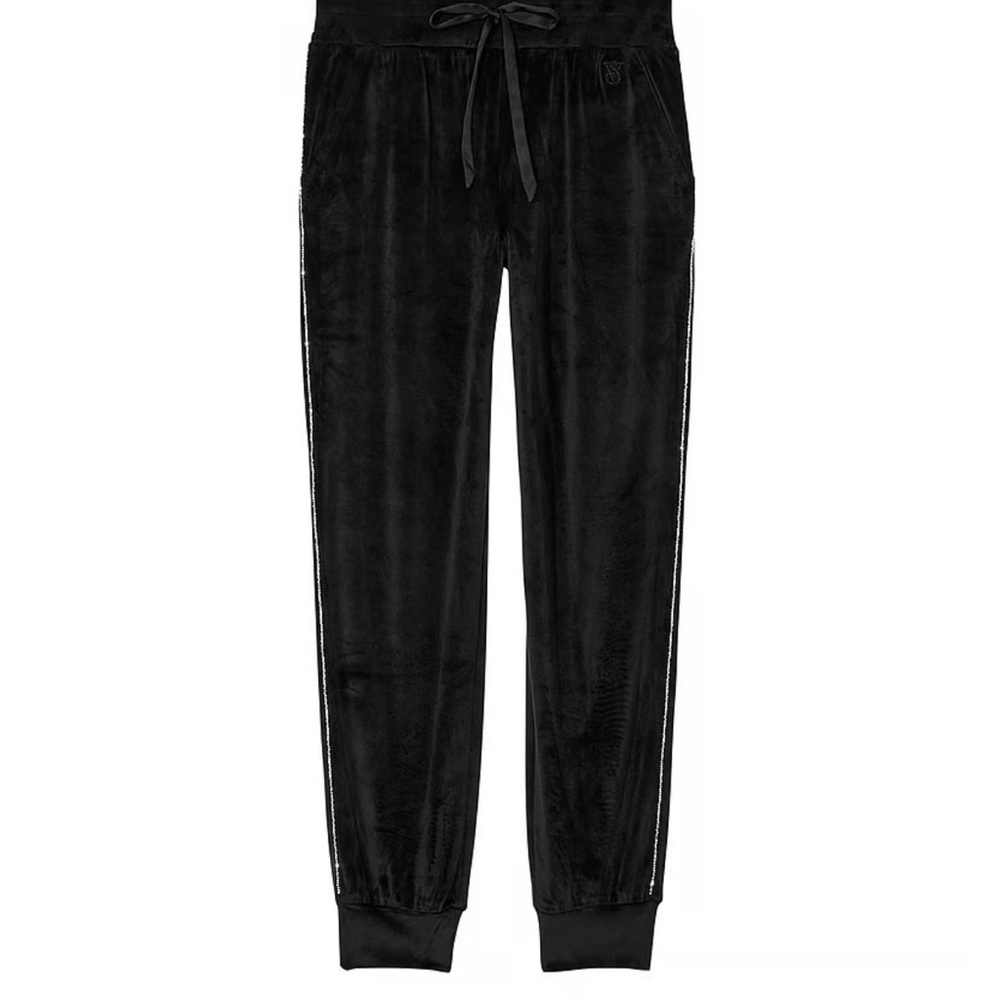 Victoria Secret Black Velour Jogger Pants